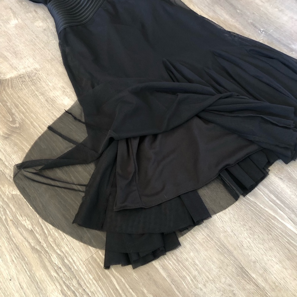 Cache 2000s Black Mesh Midi Long Elegant Dress In… - image 6